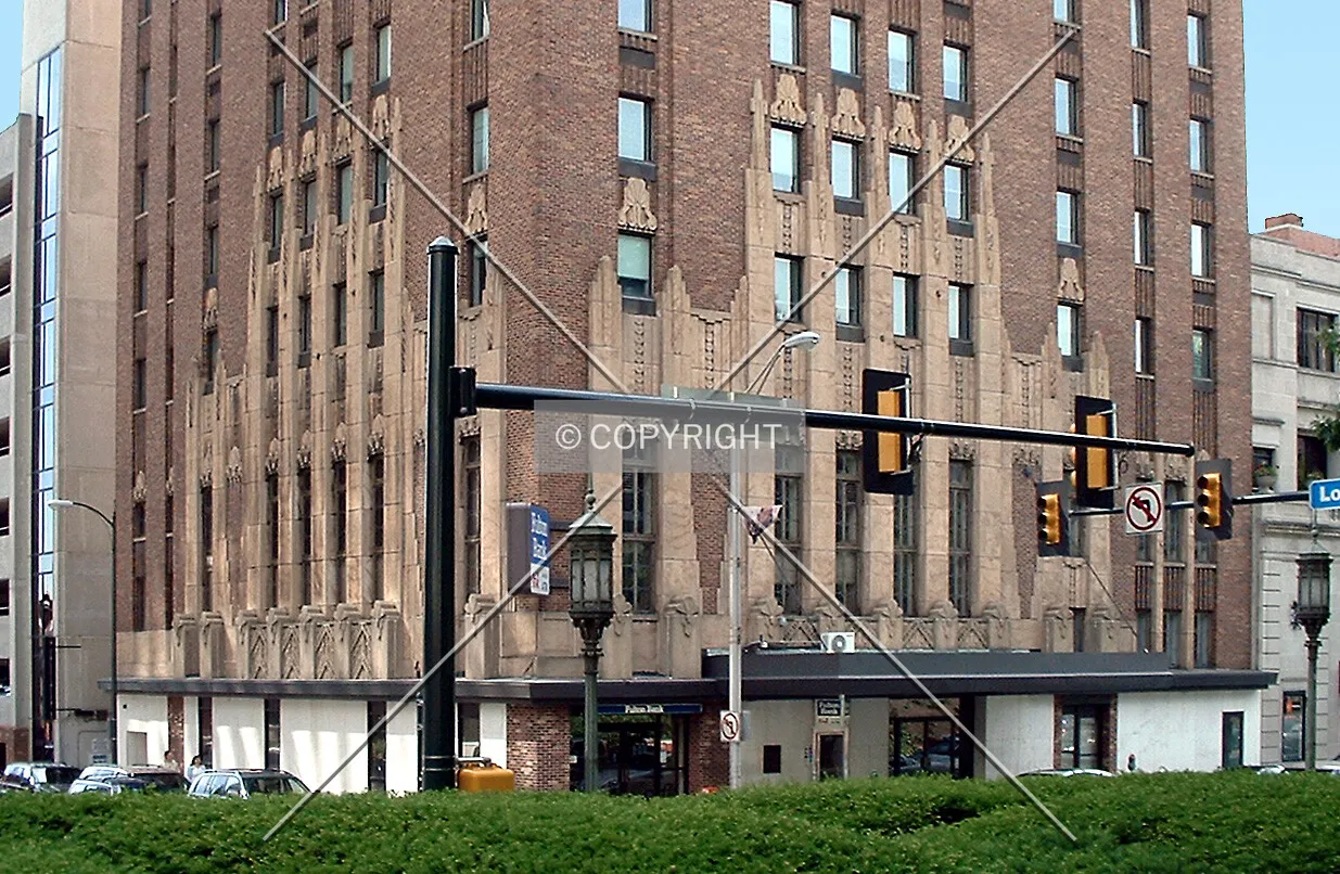 View from the east: building base at Locust and Third Streets