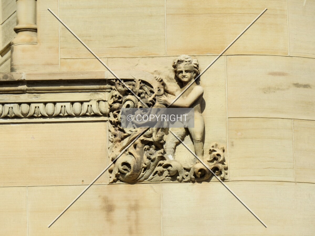 Carved sandstone facade