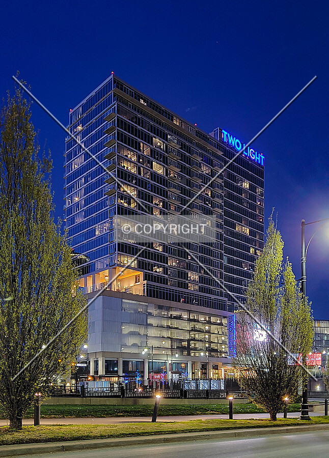 Southwest view at night; April 17, 2020