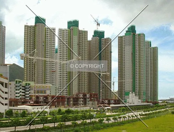Phase II with Phase III in background from footbridge over Chung Yan Road