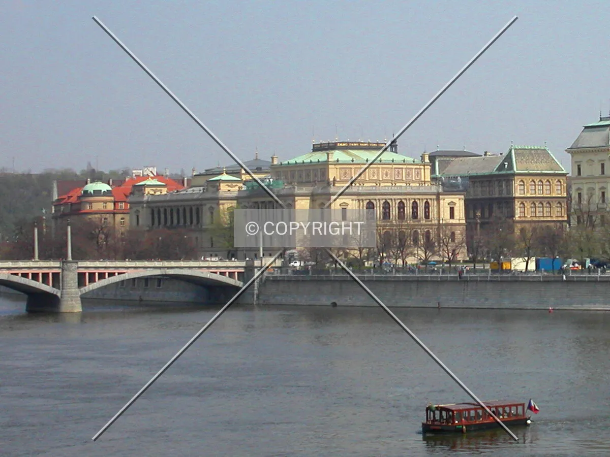 The theatre as seen from Charles Bridge