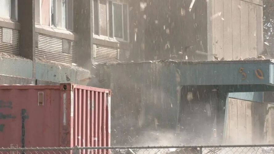 Detail view during demolition;