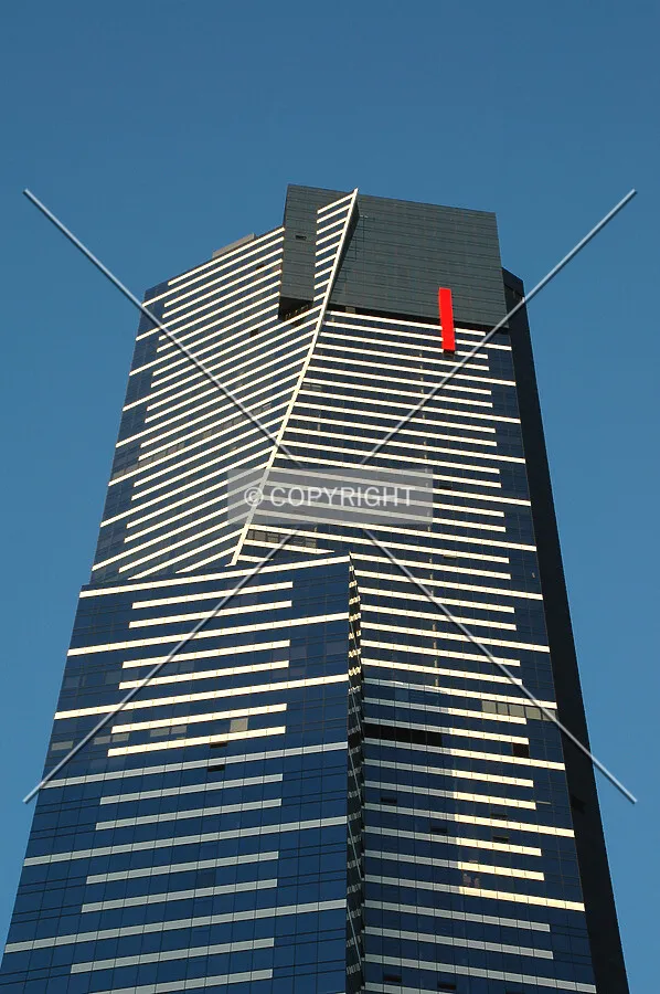 Looking up at the west facade