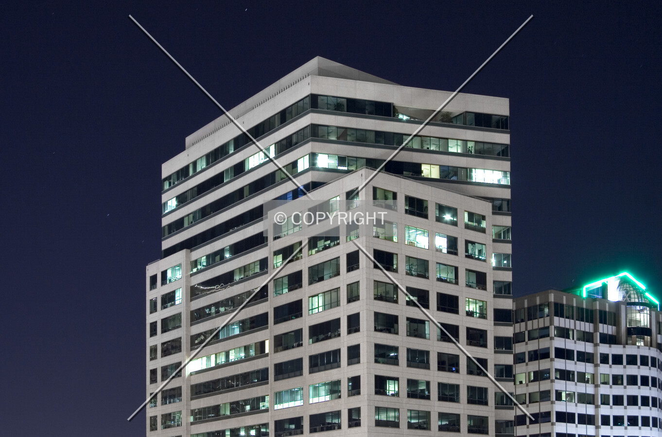 Top floors at night