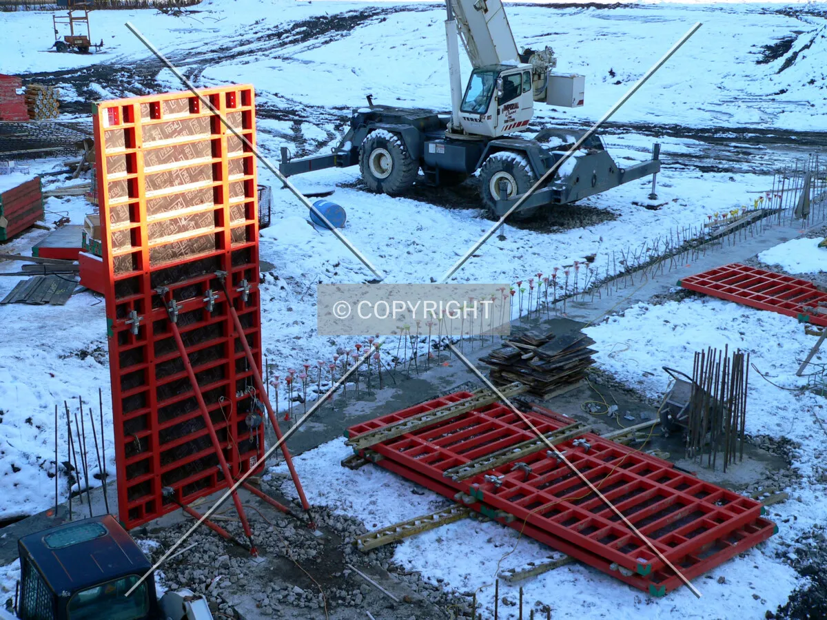Partical formwork in place for the construction of the lower levels