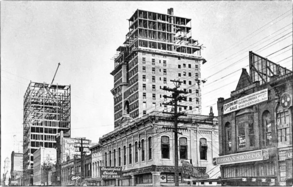 Vintage view while under construction