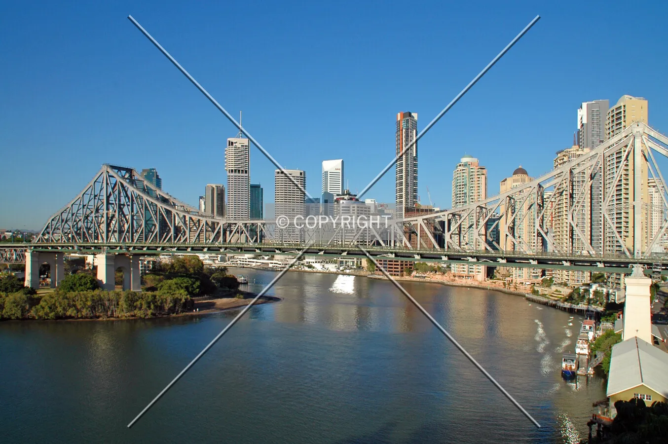 Bridge and city skyline