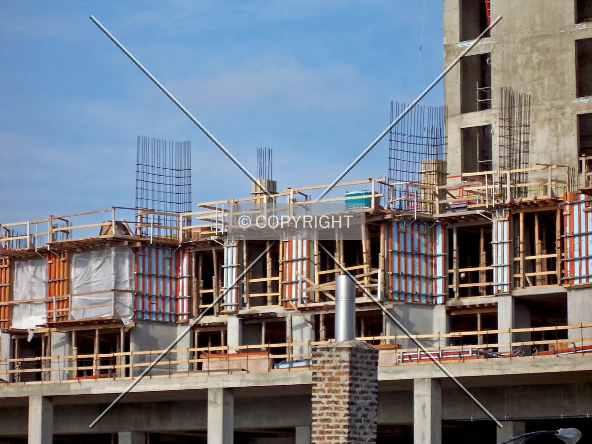 Rebar and formwork along the south side of the structure