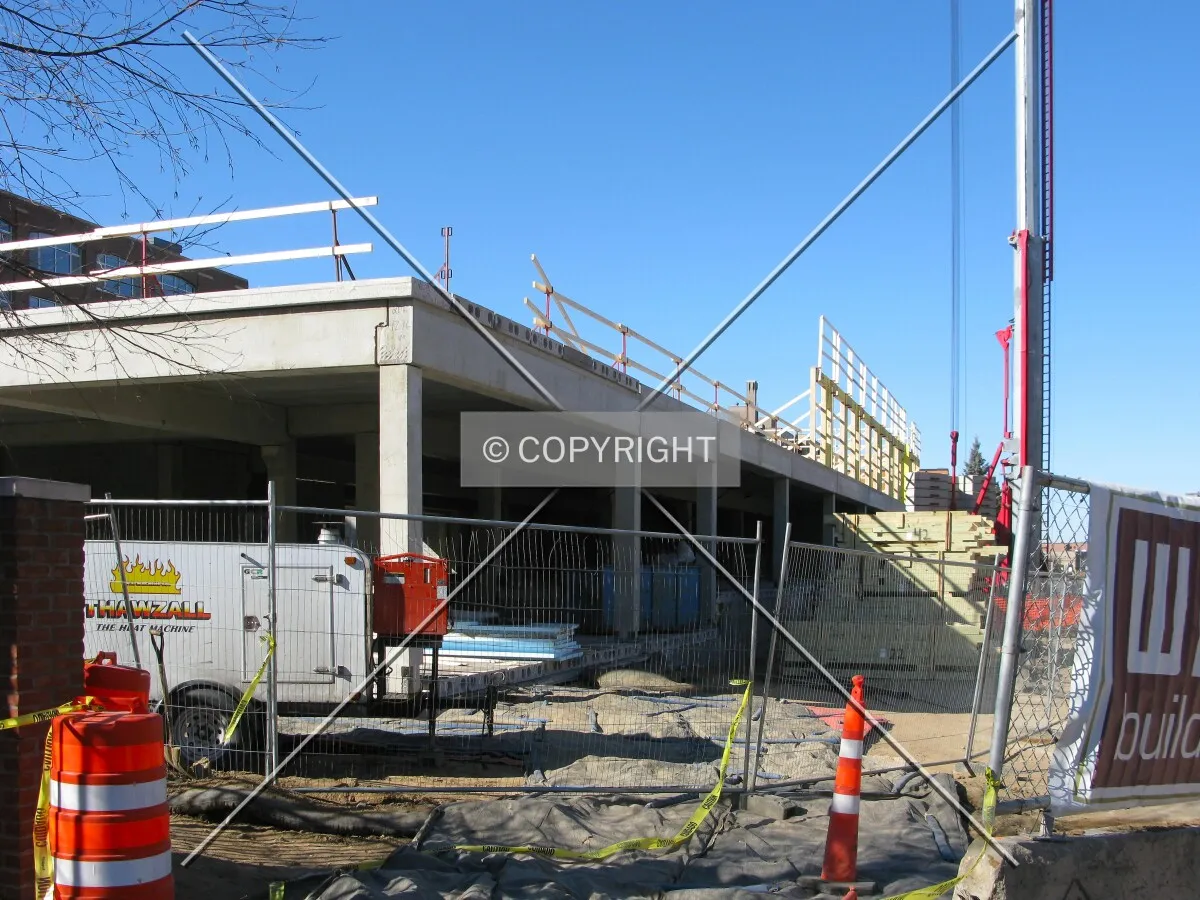 View to the northwest along 2nd Street North, along the future front facade