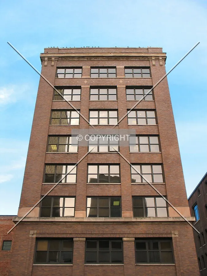 Looking up the front facade