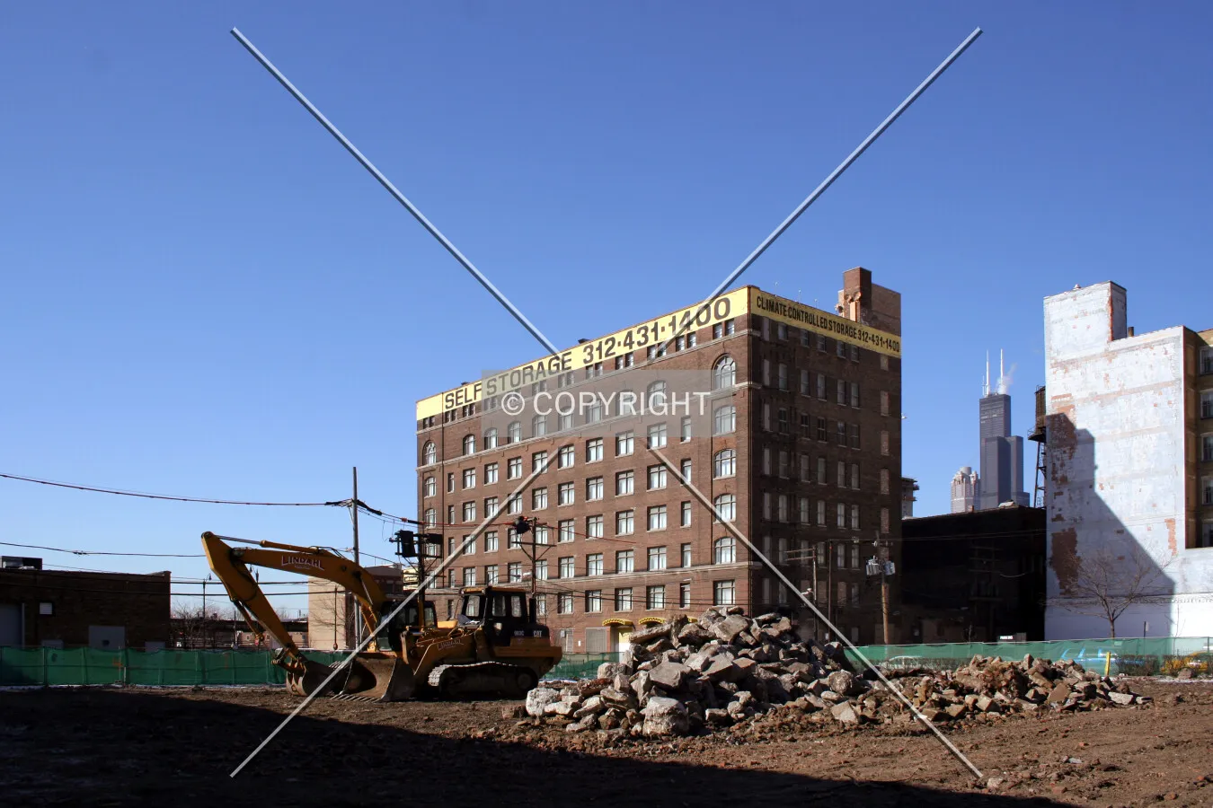 Site preparation viewed from the southeast