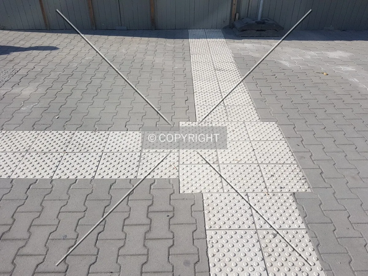A walkway featuring elements to guide blind people