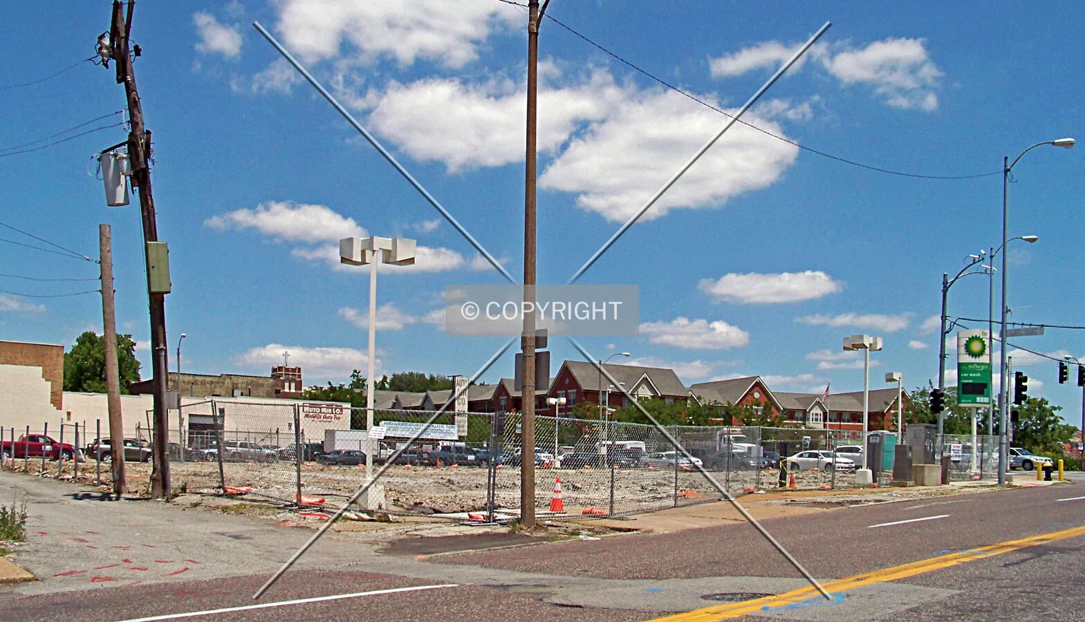 View from the southwest a week after demolition