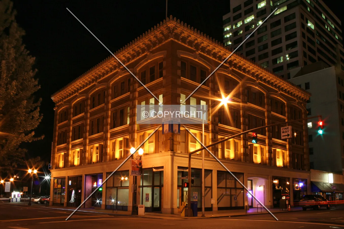 Southeastern view at night