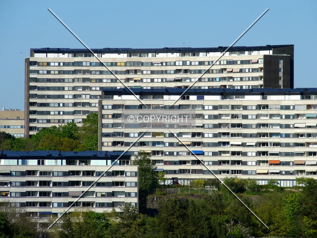 Building seen in the background from across Årstaviken