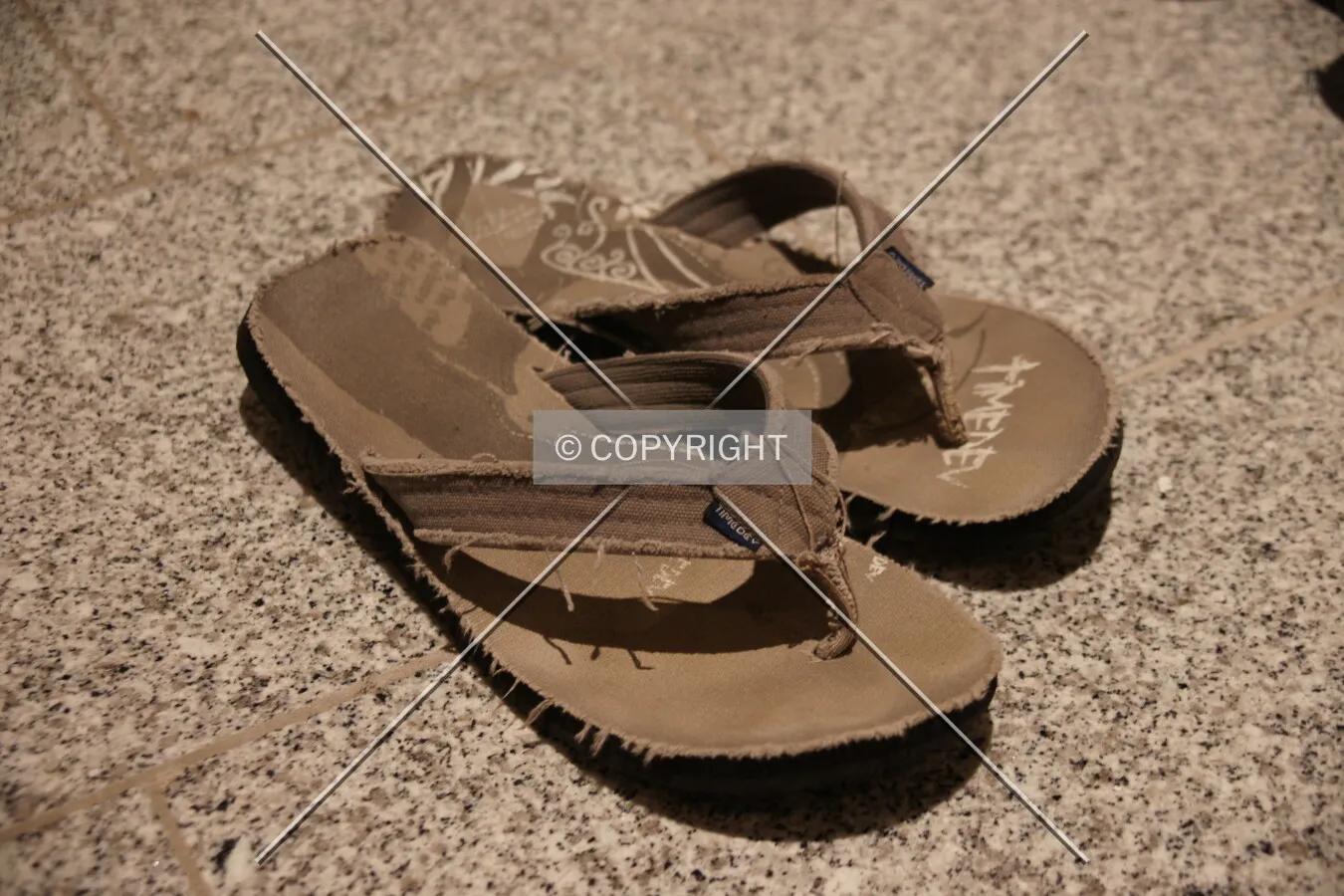 Summer shoes on marble