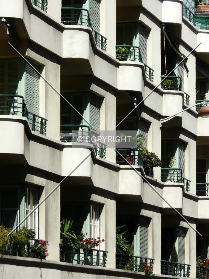 Wavy balconies on the east side