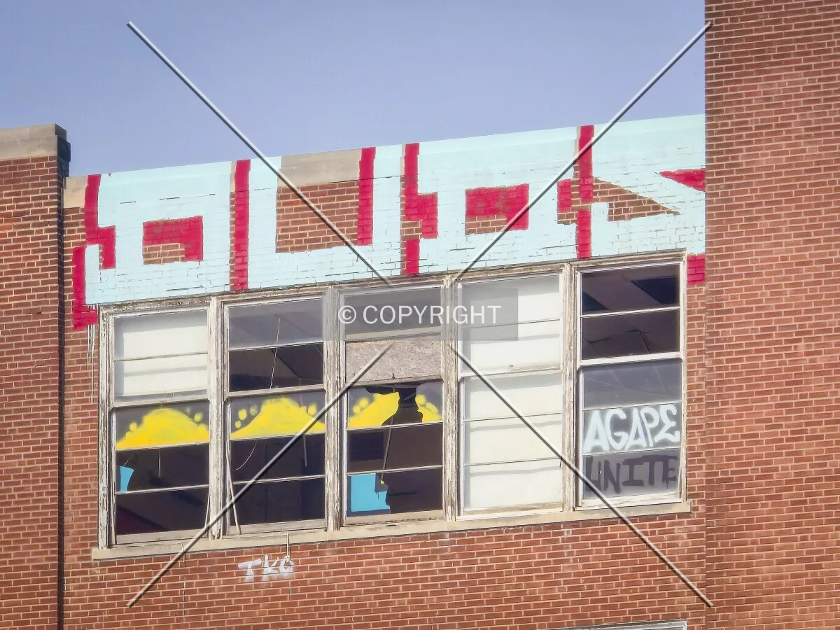 Graffiti on the south facade, Sunday, October 25, 2026
