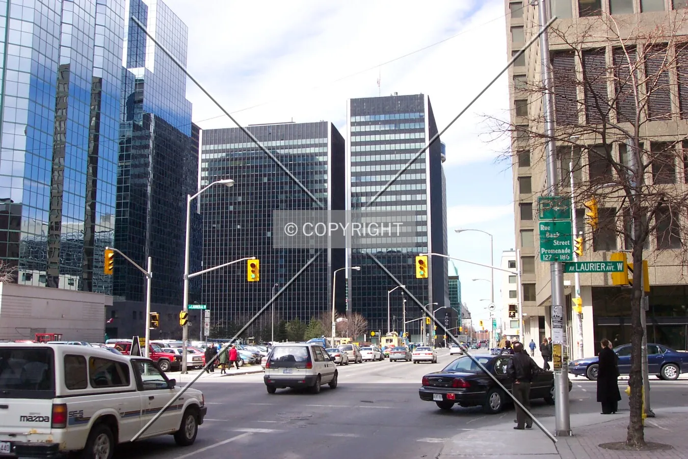 Looking northwest down Kent Street, from the corner of Laurier Avenue West