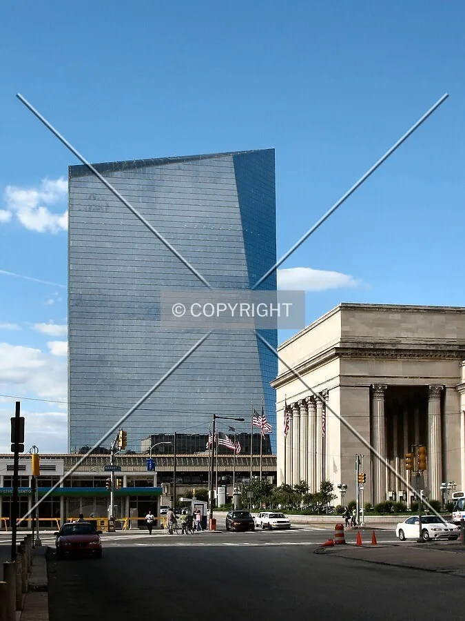 View to the north across Market Street, past 30th Street Station