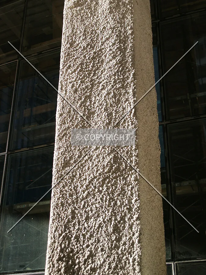 Fireproofing on a steel column at the base