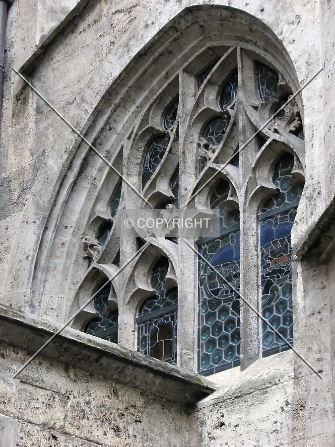 Gothic windows in the inner yard