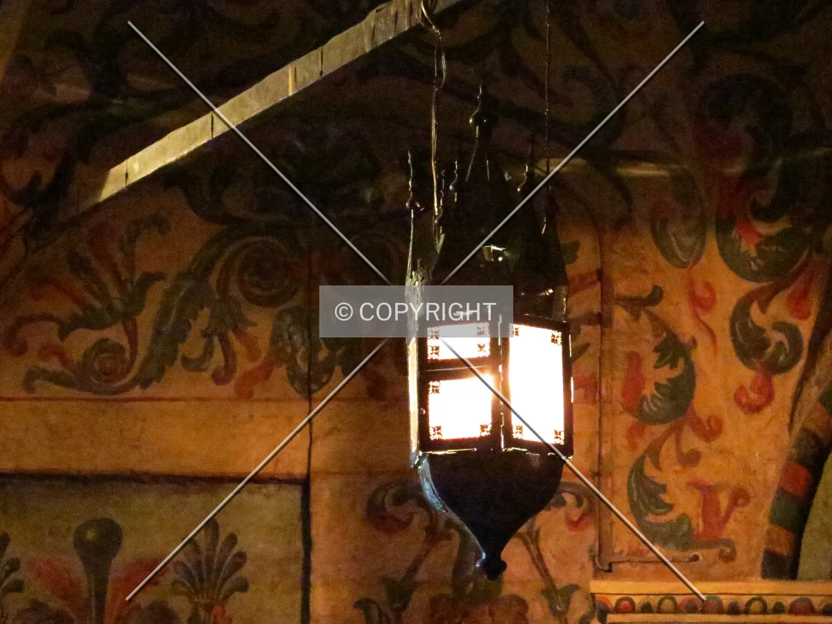 A lantern inside the cathedral