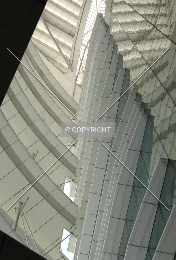 View towards the ceiling in the western part of the atrium