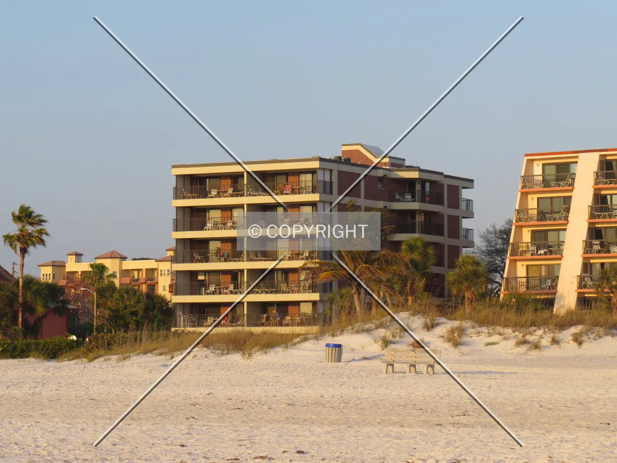 View to the northeast from the beach at sunset