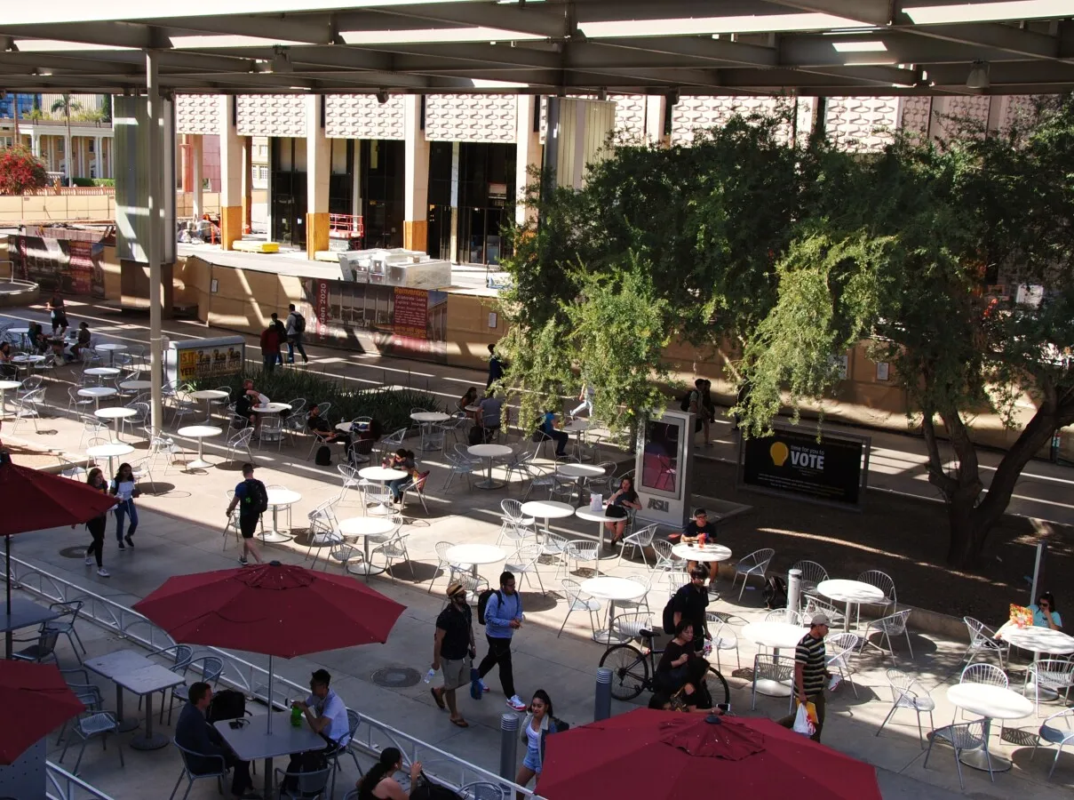 Looking northwest at Orange Mall