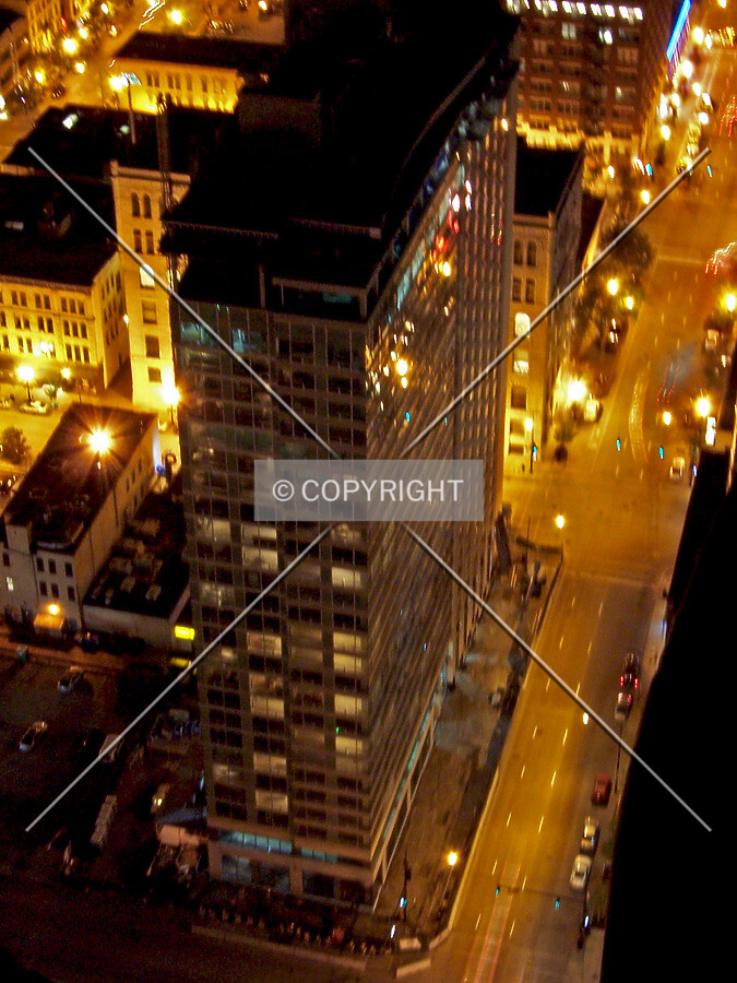 Looking down from Marina City's West Tower