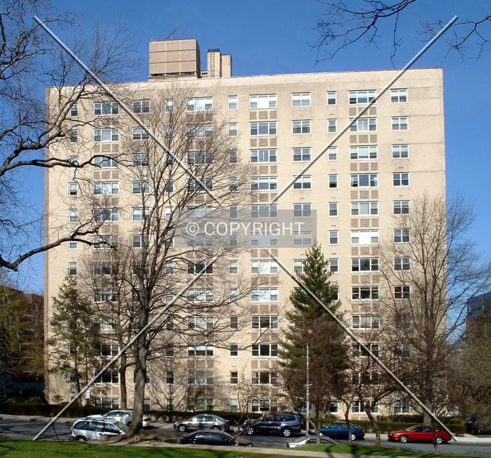 View from the southwest across Canfield Avenue