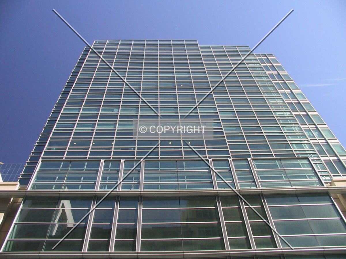 Looking up the east facade