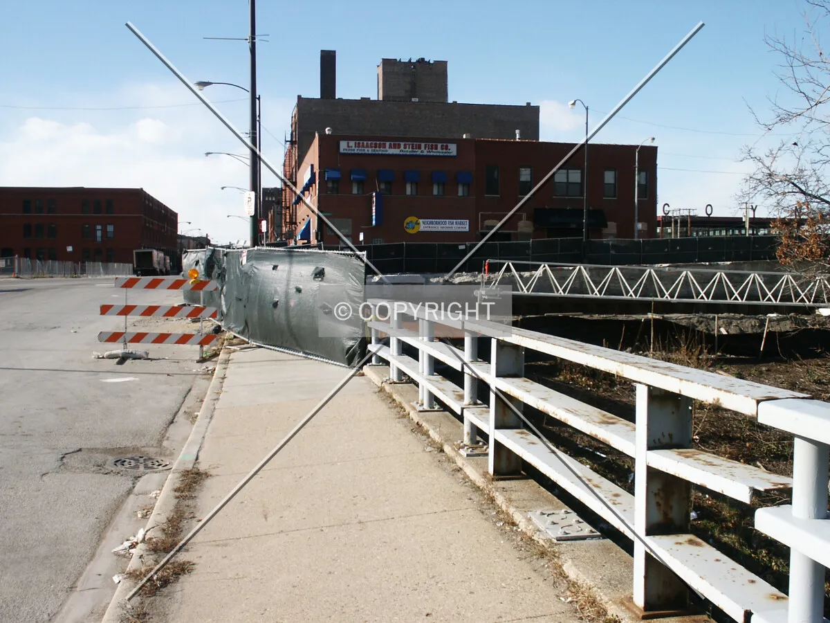 Southern edge of the site from the Fulton Street bridge over I-90/94
