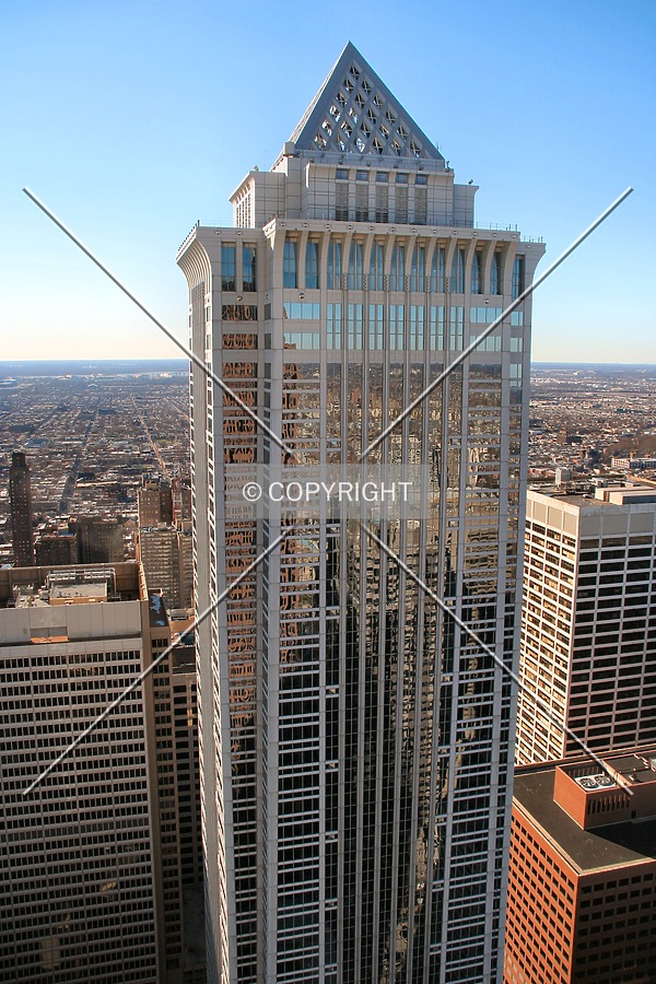 From the north in the Comcast Center