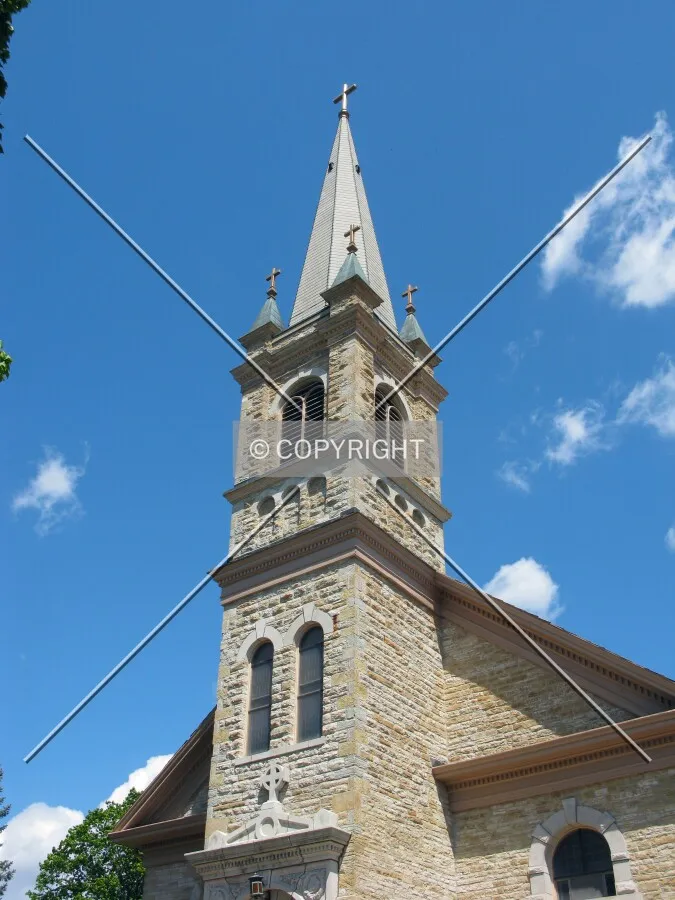 Looking up the church tower