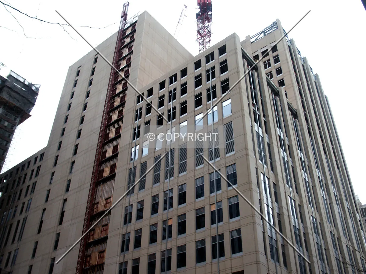 Looking up the southwest corner