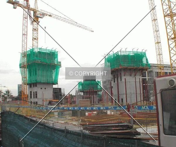 General view of the cores in the construction site