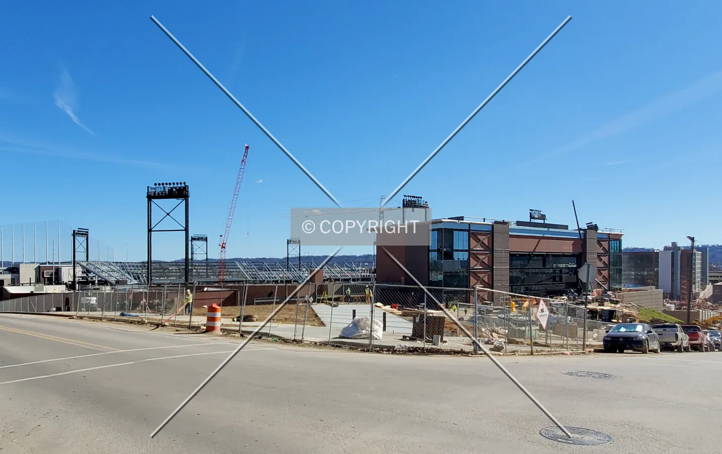 Northwest view during construction; January 18, 2021