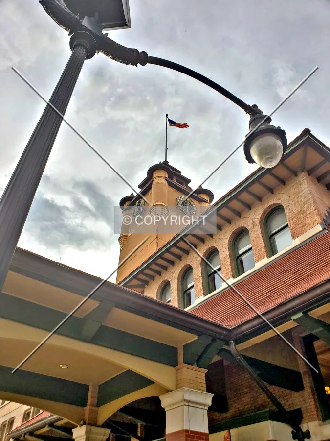 Looking up at the clock tower; May 27, 2019