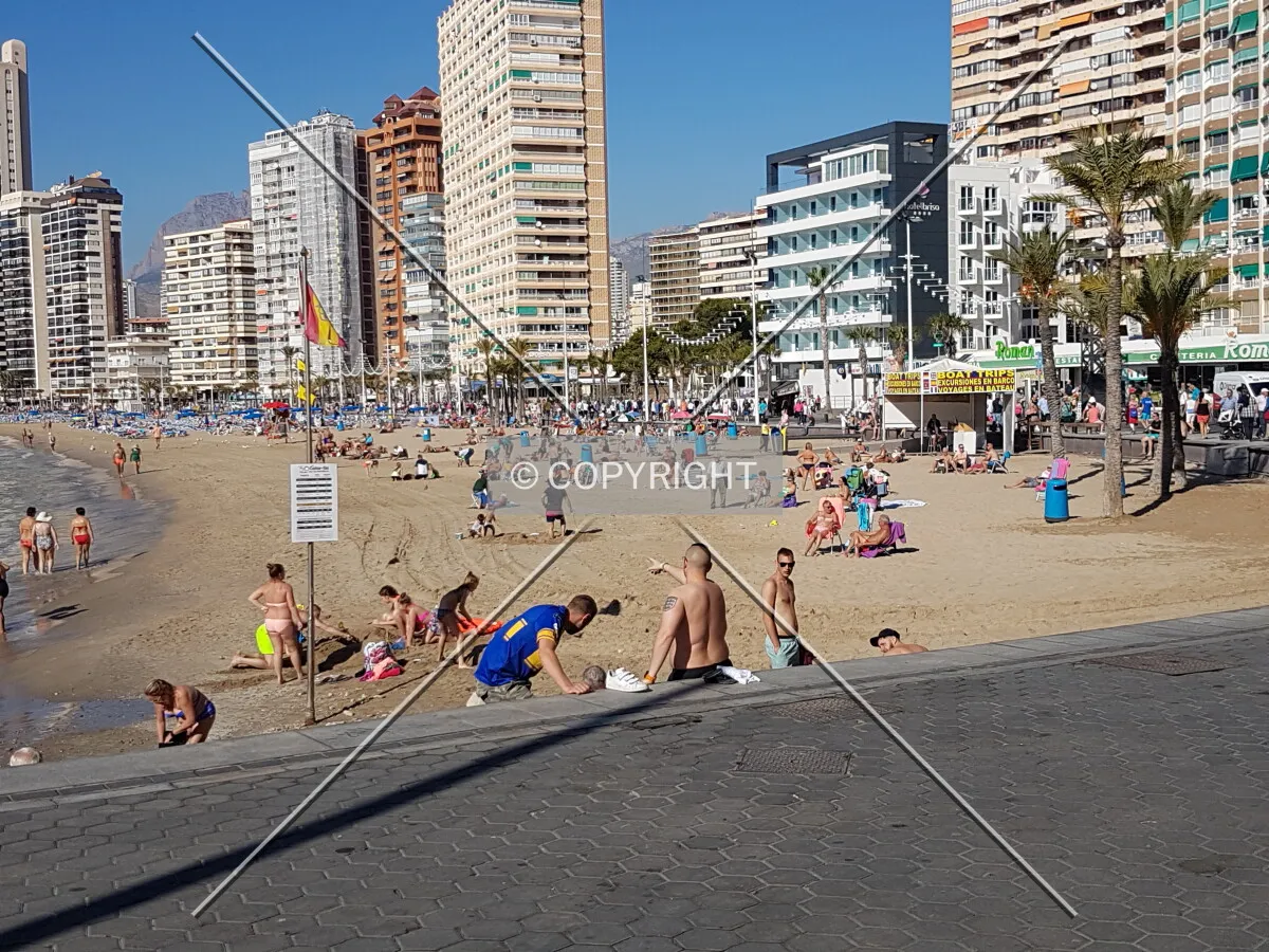 People at the beach in Benidorm