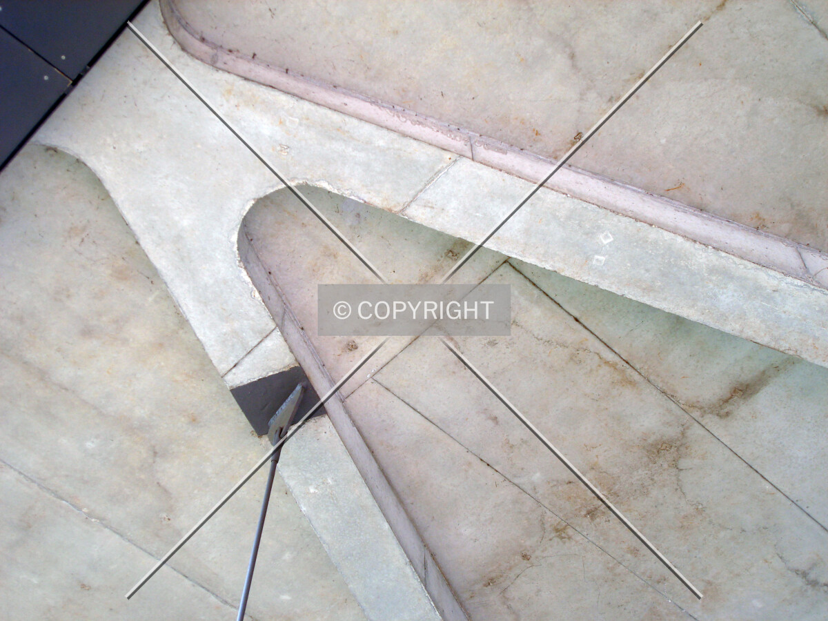 Ceiling as seen from the ground floor level under the building