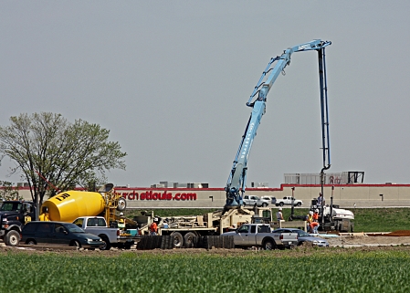 View from the southwest during construction