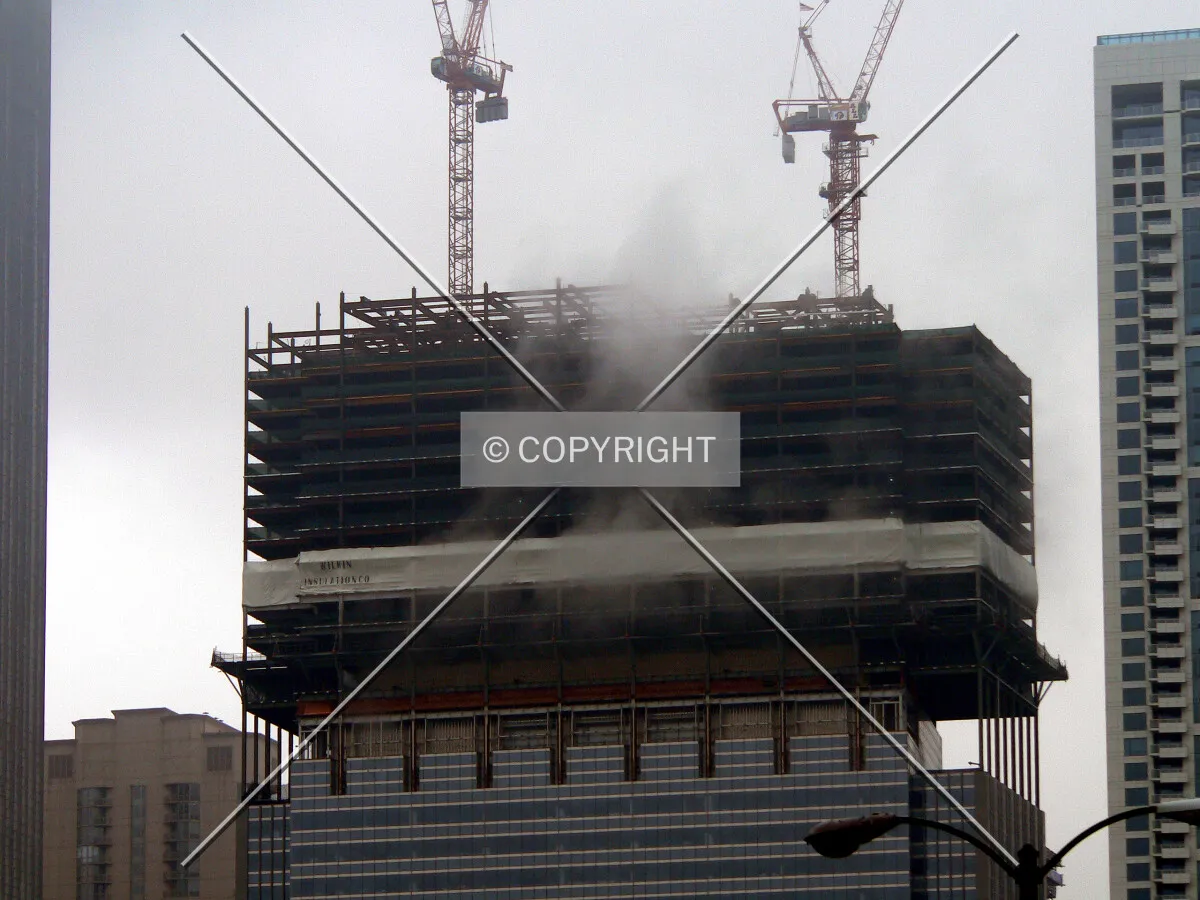 Steam and fog filtering through unfinished floors