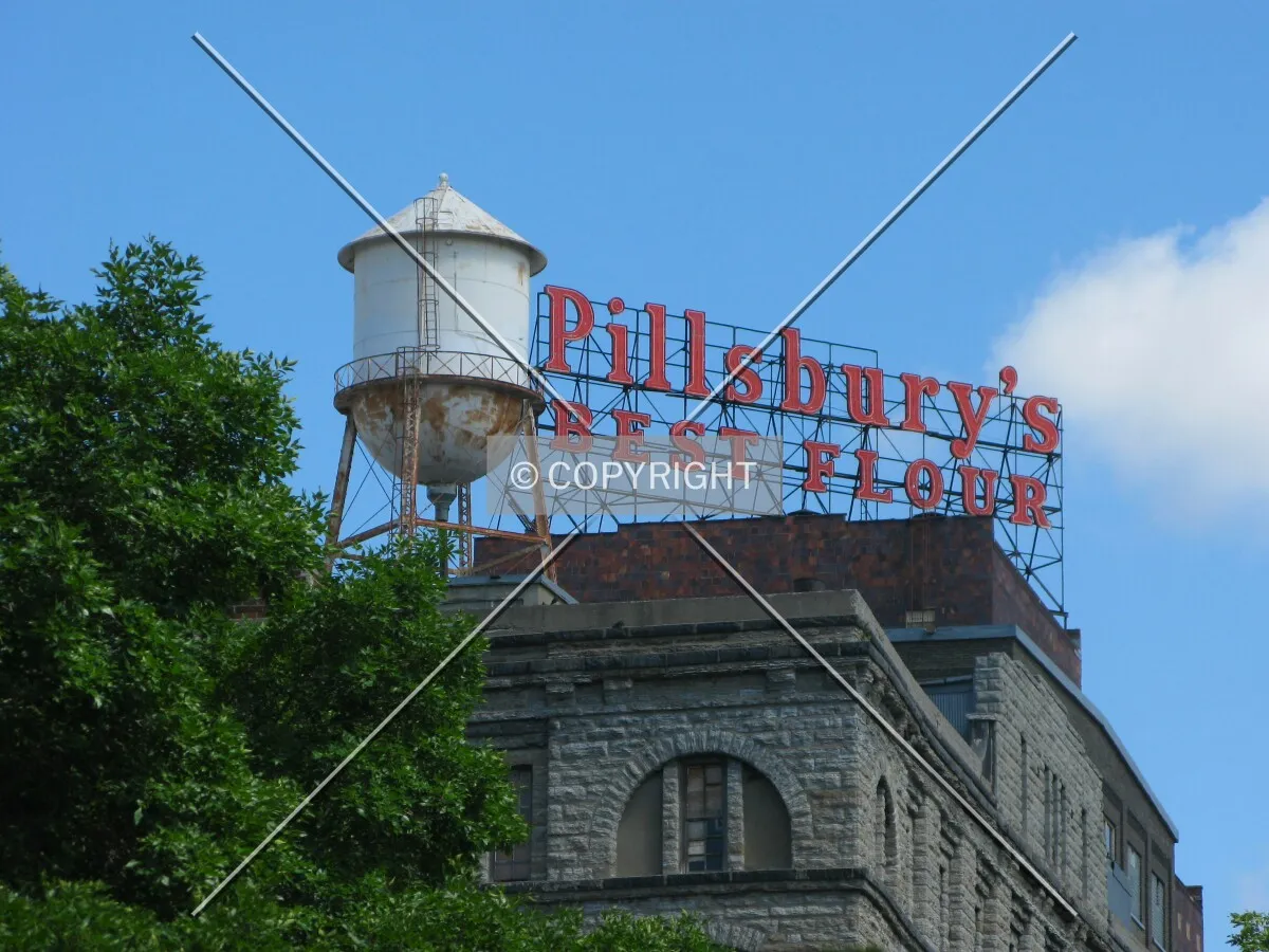 Looking up from Main Street with iconic signage