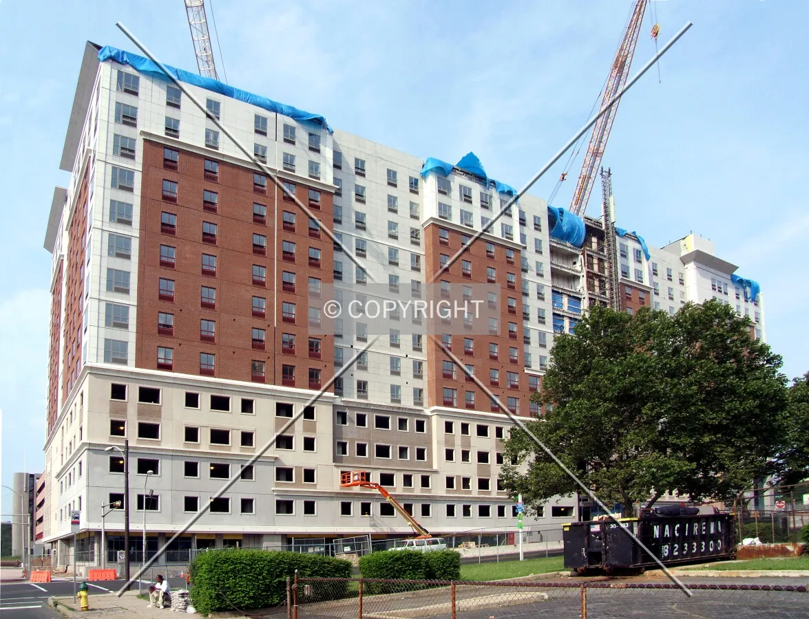 View from the northeast at Norfolk and West Market Streets