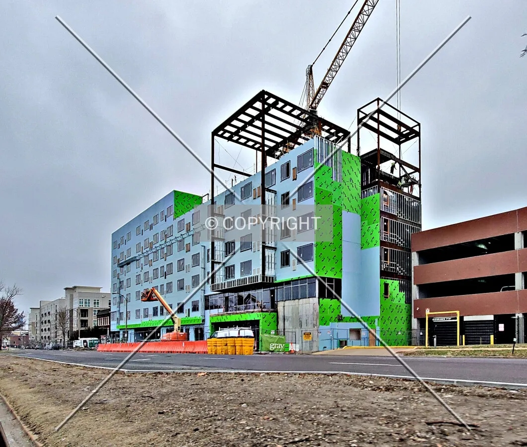 Southeast view during construction; February 10, 2020