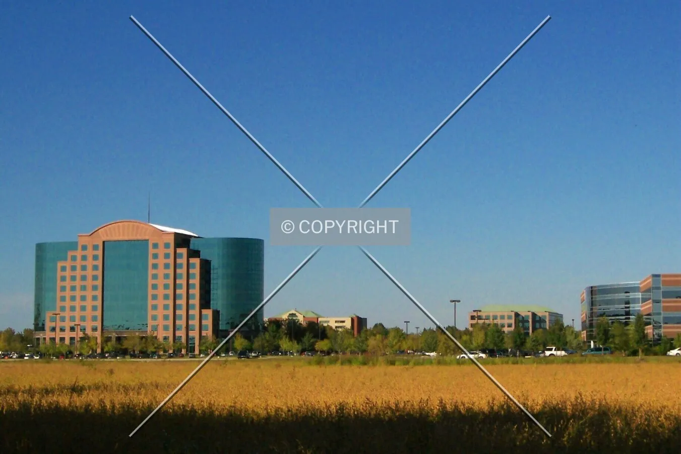Looking north from inside the Riverport Office Park