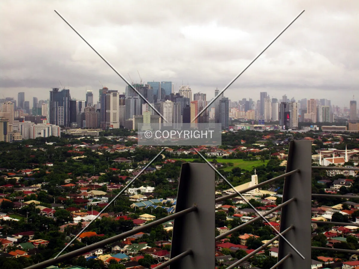View of Ortigas skyline to the southwest from the roof deck