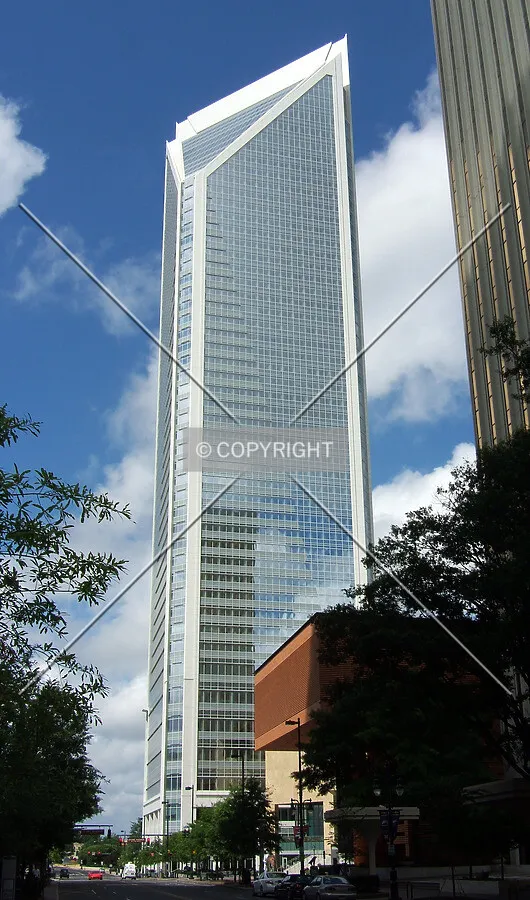 View from the northeast along Tryon Street